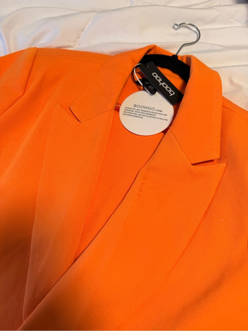 Boohoo Orange Blazer Jacket and Matching Pants